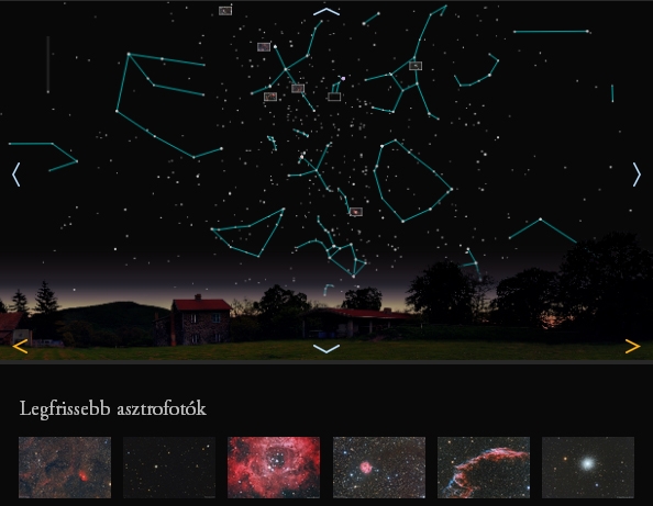 bzpc.hu homepage - interactive star map